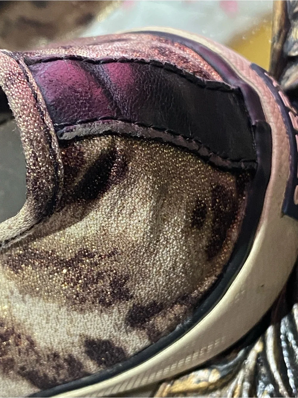 Sperry Metallic Leopard-Print Low-Top Sneakers in Bronze and Black
